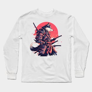 samurai wolf Long Sleeve T-Shirt